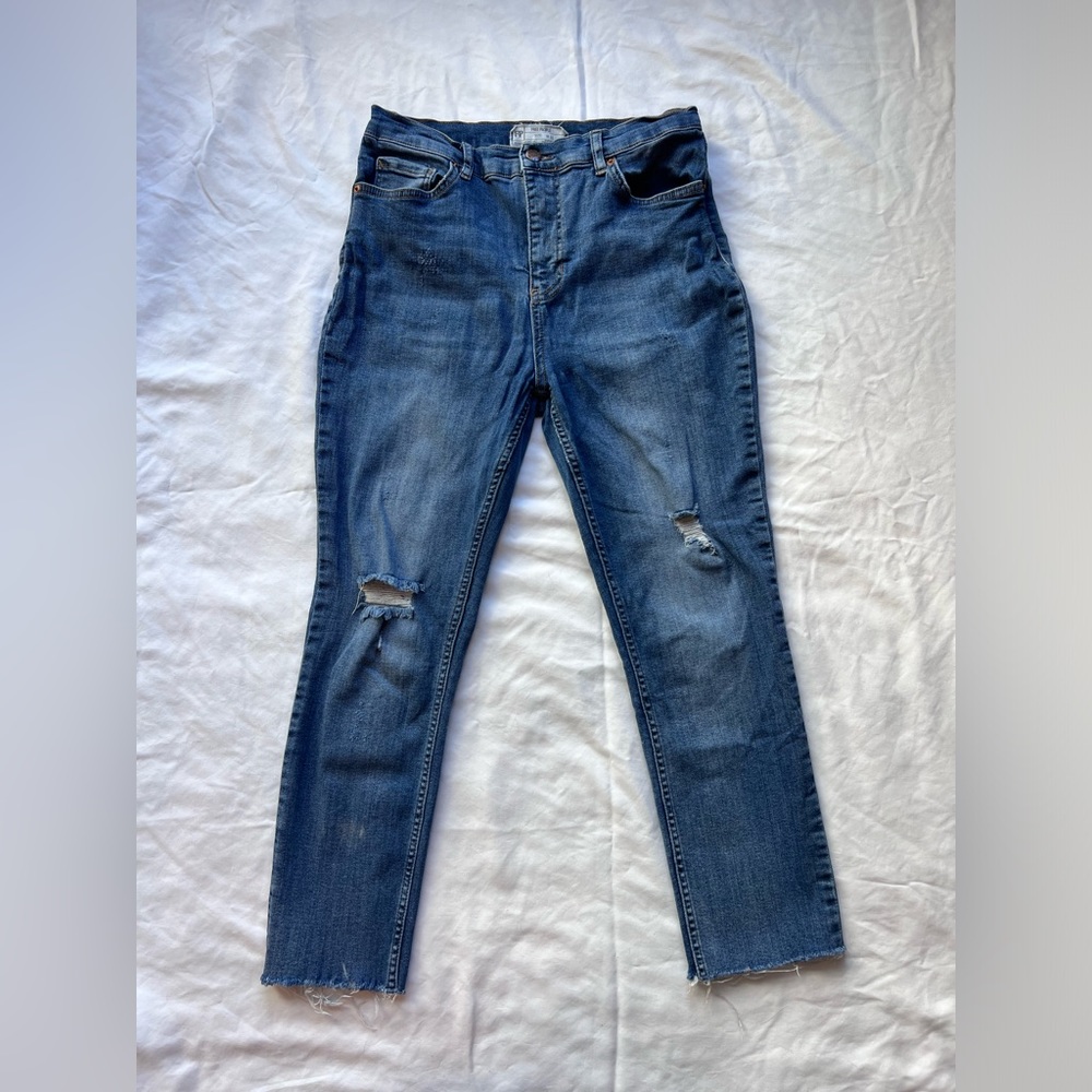 Free People Ripped Fray Raw Hem Skinny Jeans 61502-16515125 Women's W31